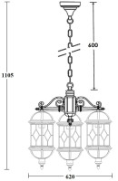 Уличный светильник подвесной SORENTO 92670/3 Bl Oasis Light Уличный светильник подвесной SORENTO 92670/3 Bl Oasis Light