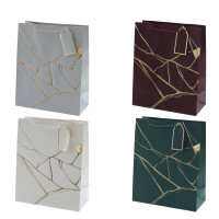 Пакет подарочный M (бумага 210г/м2, блок 12шт), L26 W12 H32 см, 4в.