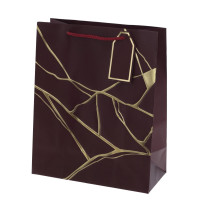 Пакет подарочный M (бумага 210г/м2, блок 12шт), L26 W12 H32 см, 4в.