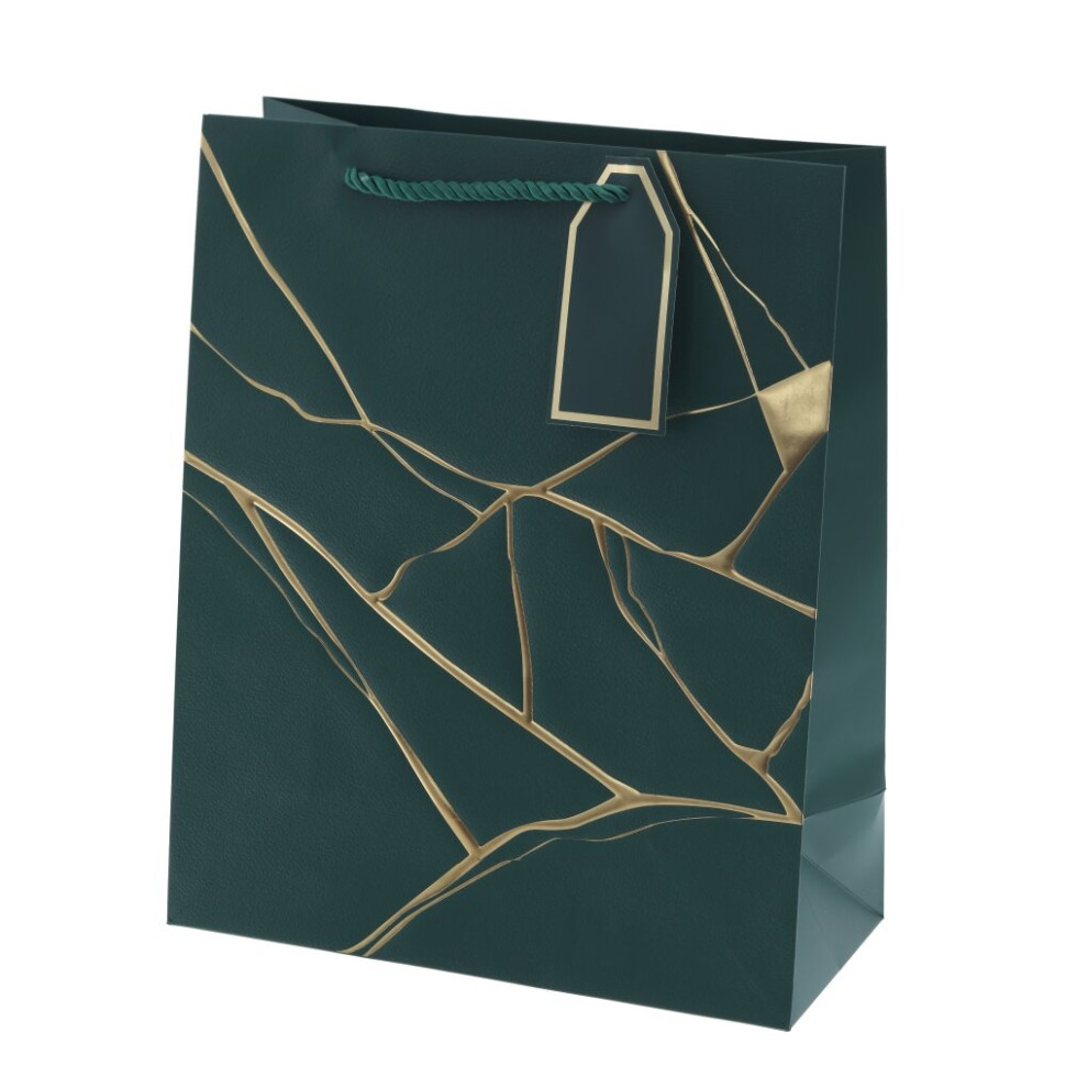 Пакет подарочный M (бумага 210г/м2, блок 12шт), L26 W12 H32 см, 4в.