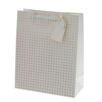 Пакет подарочный M (бумага 210г/м2, блок 12шт), L26 W12 H32 см, 4в.