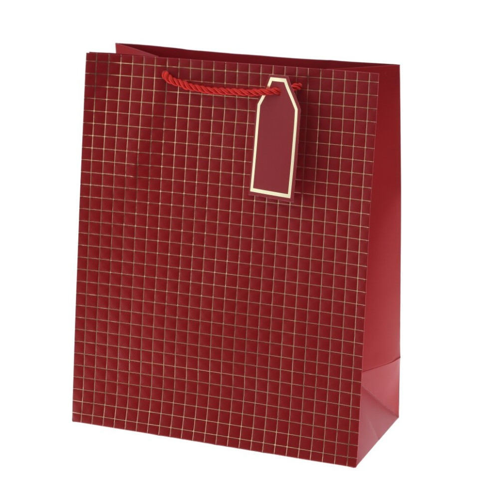 Пакет подарочный M (бумага 210г/м2, блок 12шт), L26 W12 H32 см, 4в.