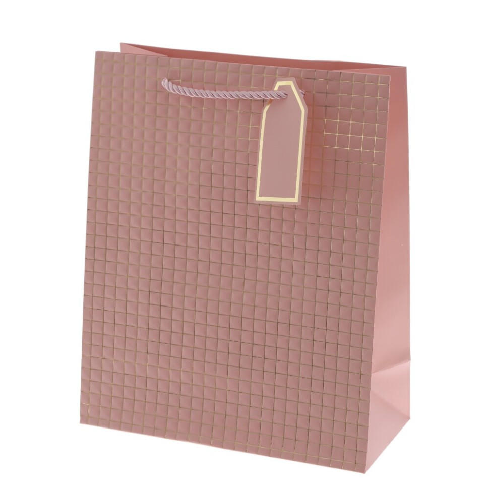 Пакет подарочный M (бумага 210г/м2, блок 12шт), L26 W12 H32 см, 4в.