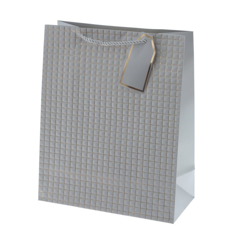 Пакет подарочный M (бумага 210г/м2, блок 12шт), L26 W12 H32 см, 4в.