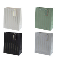 Пакет подарочный M (бумага 210г/м2, блок 12шт), L26 W12 H32 см, 4в.