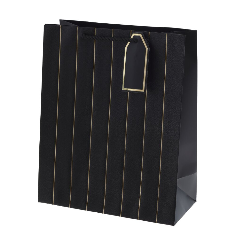 Пакет подарочный M (бумага 210г/м2, блок 12шт), L26 W12 H32 см, 4в.