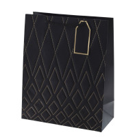 Пакет подарочный M (бумага 210г/м2, блок 12шт), L26 W12 H32 см, 4в.