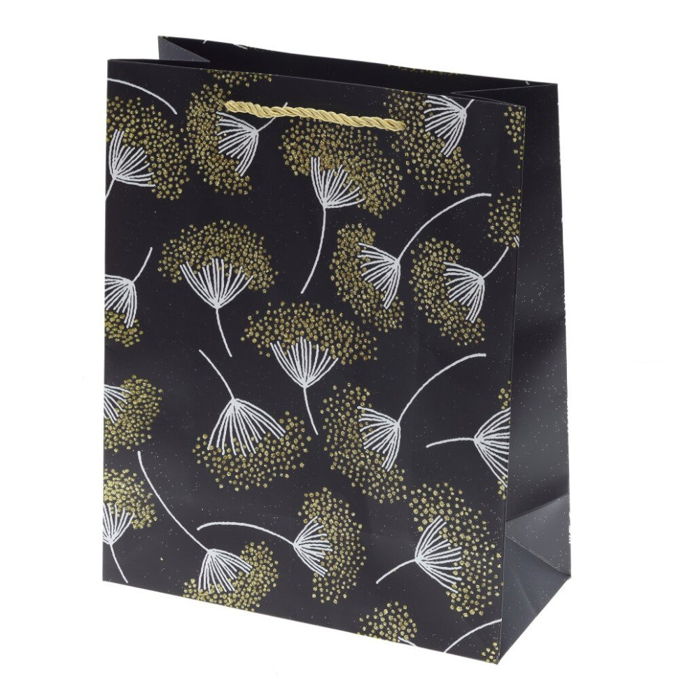 Пакет подарочный M (бумага 210г/м2, блок 12шт), L26 W12 H32 см, 4в.