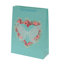 Пакет подарочный M (бумага 210г/м2, блок 12шт), L26 W12 H32 см, 4в.