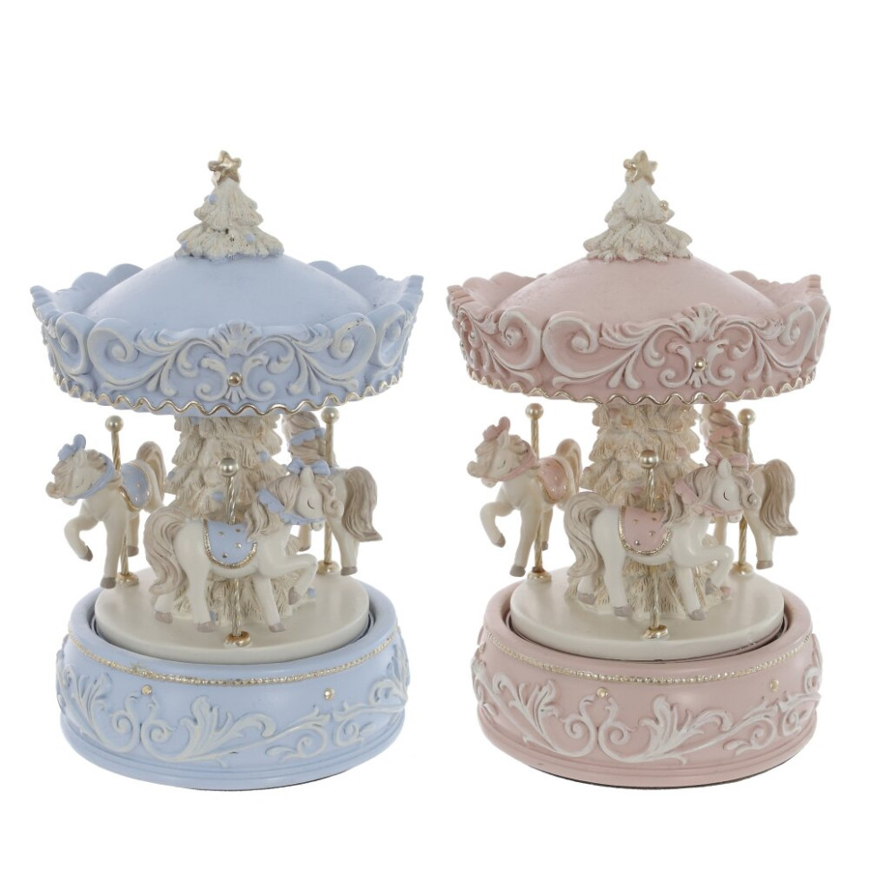 Фигурка декоративная "Карусель" (муз, движ), L11 W11 H18 см, 2в.