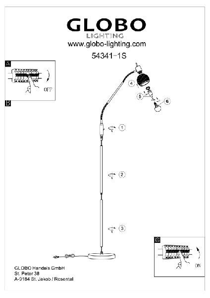 Торшер Elliott 54341-1S Globo