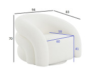 Кресло поворотное белое искусственный мех