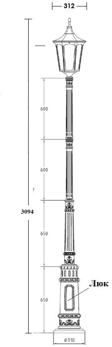 Наземный фонарь ALBORG L 79710L Е7 Bl Oasis Light