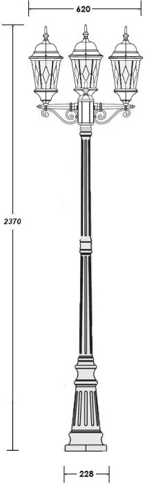 Наземный фонарь ASTORIA 2M 91409MB Bl ромб Oasis Light