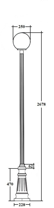 Наземный фонарь GLOBO S 88210S B2 Bl Oasis Light