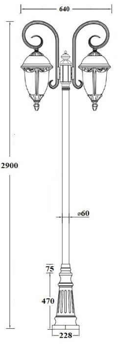 Наземный фонарь St.LOUIS L 89110LA/18/B1 Bl мат/тр Oasis Light