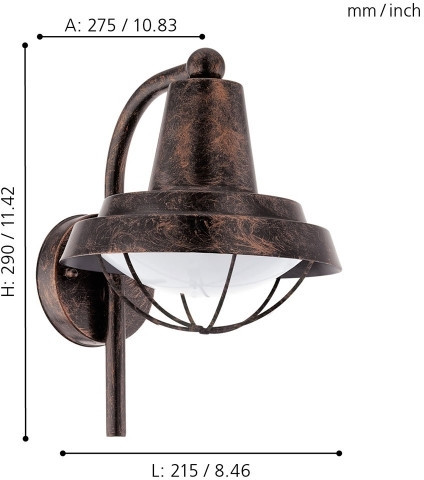 Настенный фонарь уличный Colindres 94838 Eglo