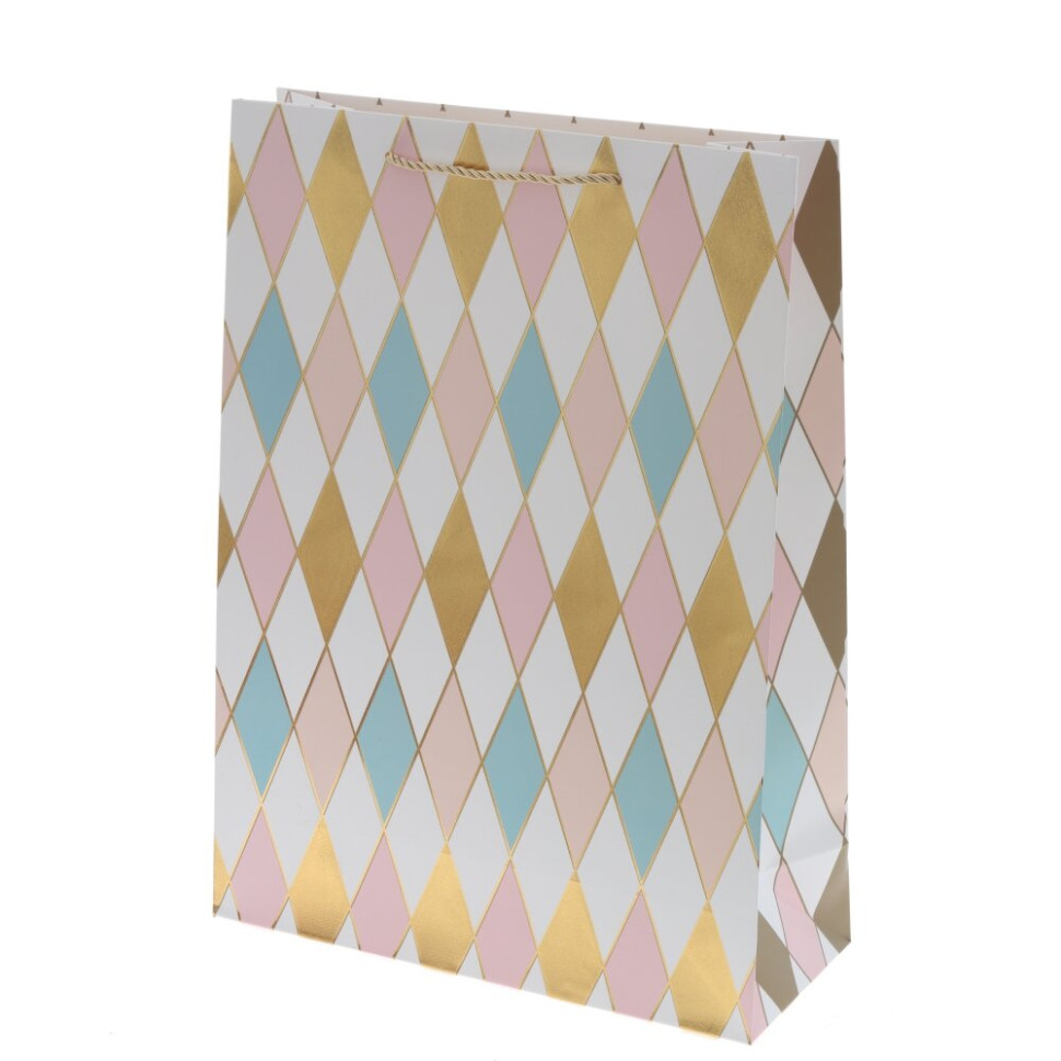 Пакет подарочный L (бумага 210г/м2, блок микс 12шт), L30 W12 H41,5 см, 4в.