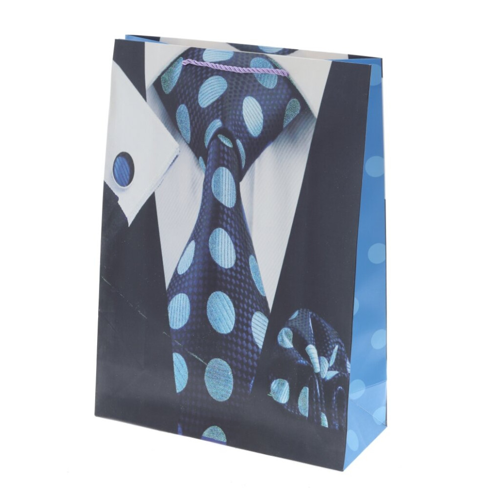 Пакет подарочный L (бумага 210г/м2, блок микс 12шт), L30 W12 H41,5 см, 4в.