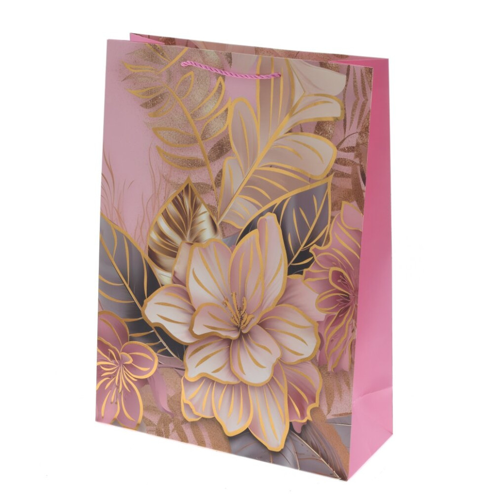 Пакет подарочный L (бумага 210г/м2, блок микс 12шт), L30 W12 H41,5 см, 4в.