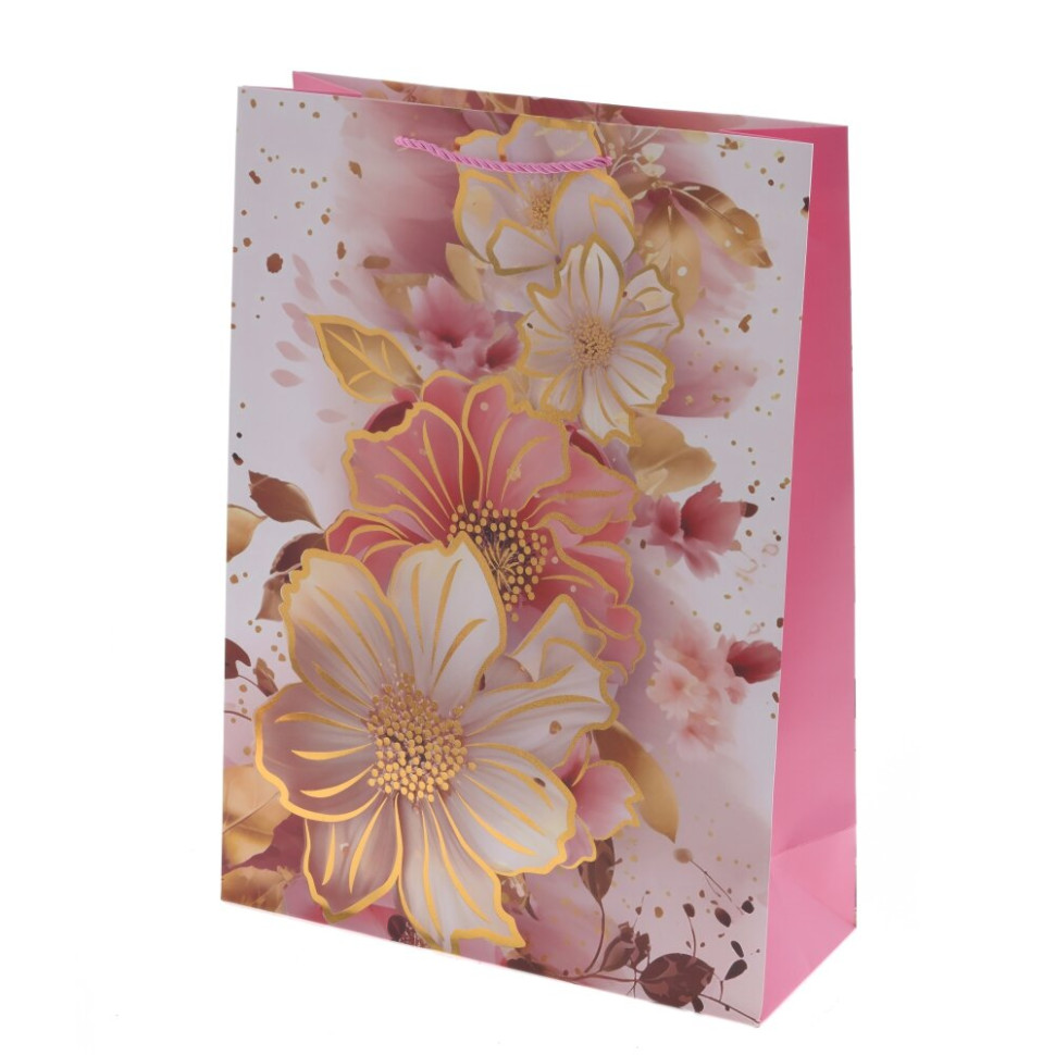 Пакет подарочный L (бумага 210г/м2, блок микс 12шт), L30 W12 H41,5 см, 4в.