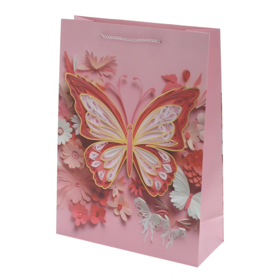 Пакет подарочный L (бумага 210г/м2, блок микс 12шт), L30 W12 H41,5 см, 4в.