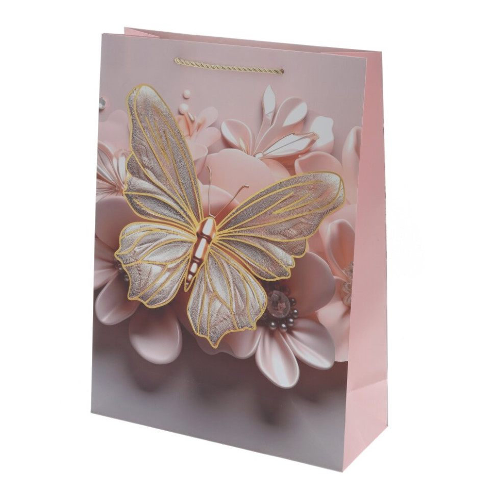 Пакет подарочный L (бумага 210г/м2, блок микс 12шт), L30 W12 H41,5 см, 4в.