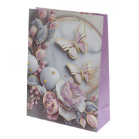 Пакет подарочный L (бумага 210г/м2, блок микс 12шт), L30 W12 H41,5 см, 4в.