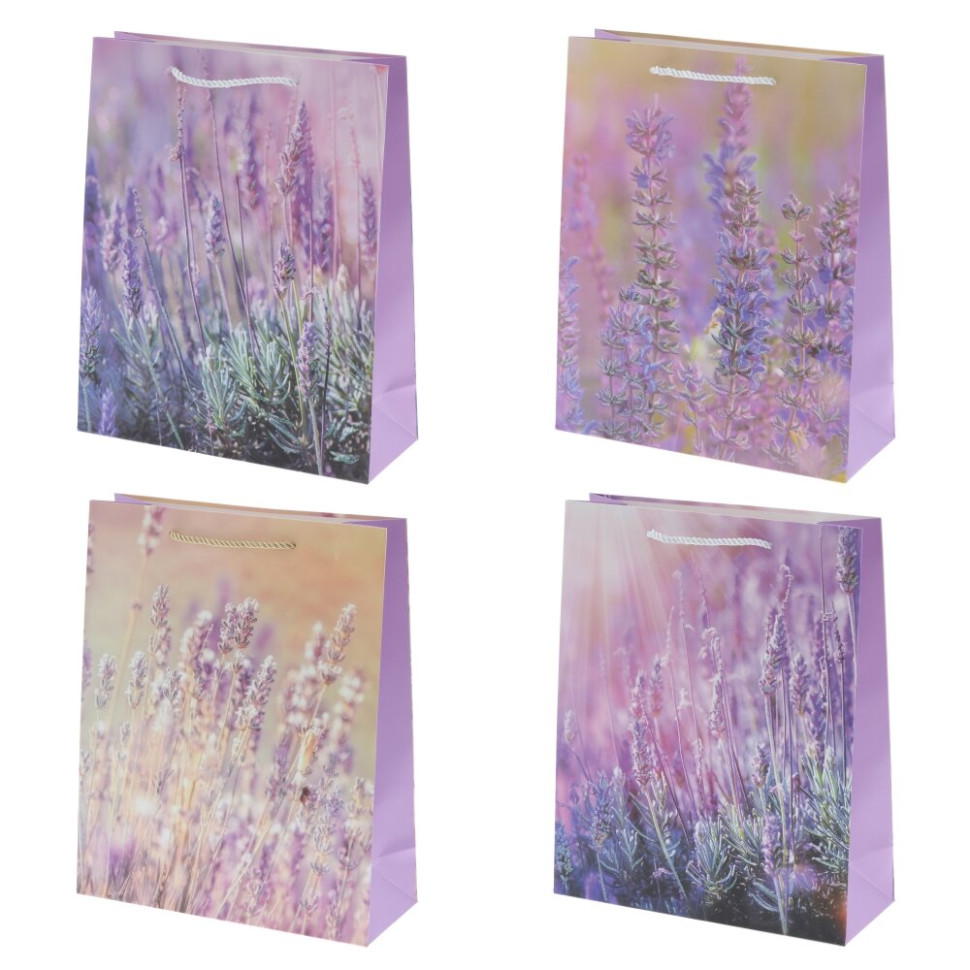 Пакет подарочный L (бумага 210г/м2, блок микс 12шт), L30 W12 H41,5 см, 4в.