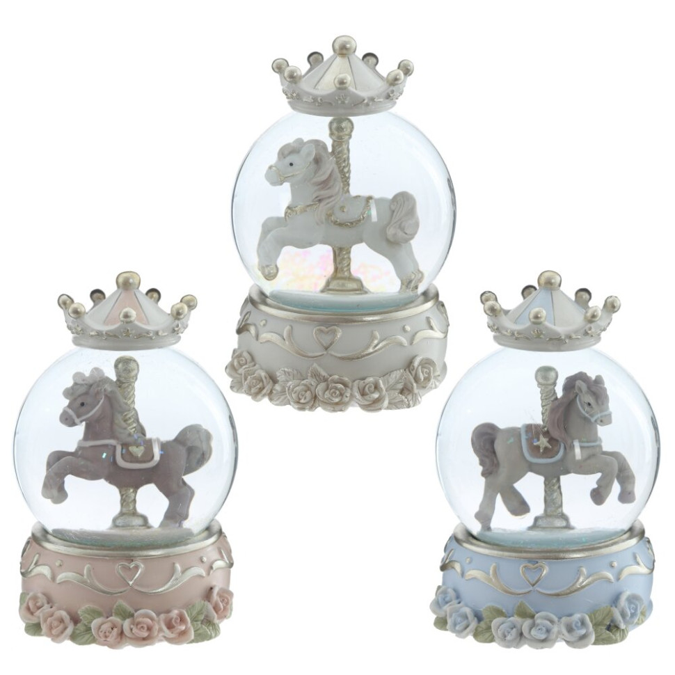 Фигурка декоративная в стекл шаре "Карусель", D 6,5 см, L6,5 W6,5 H10 см, 3в.