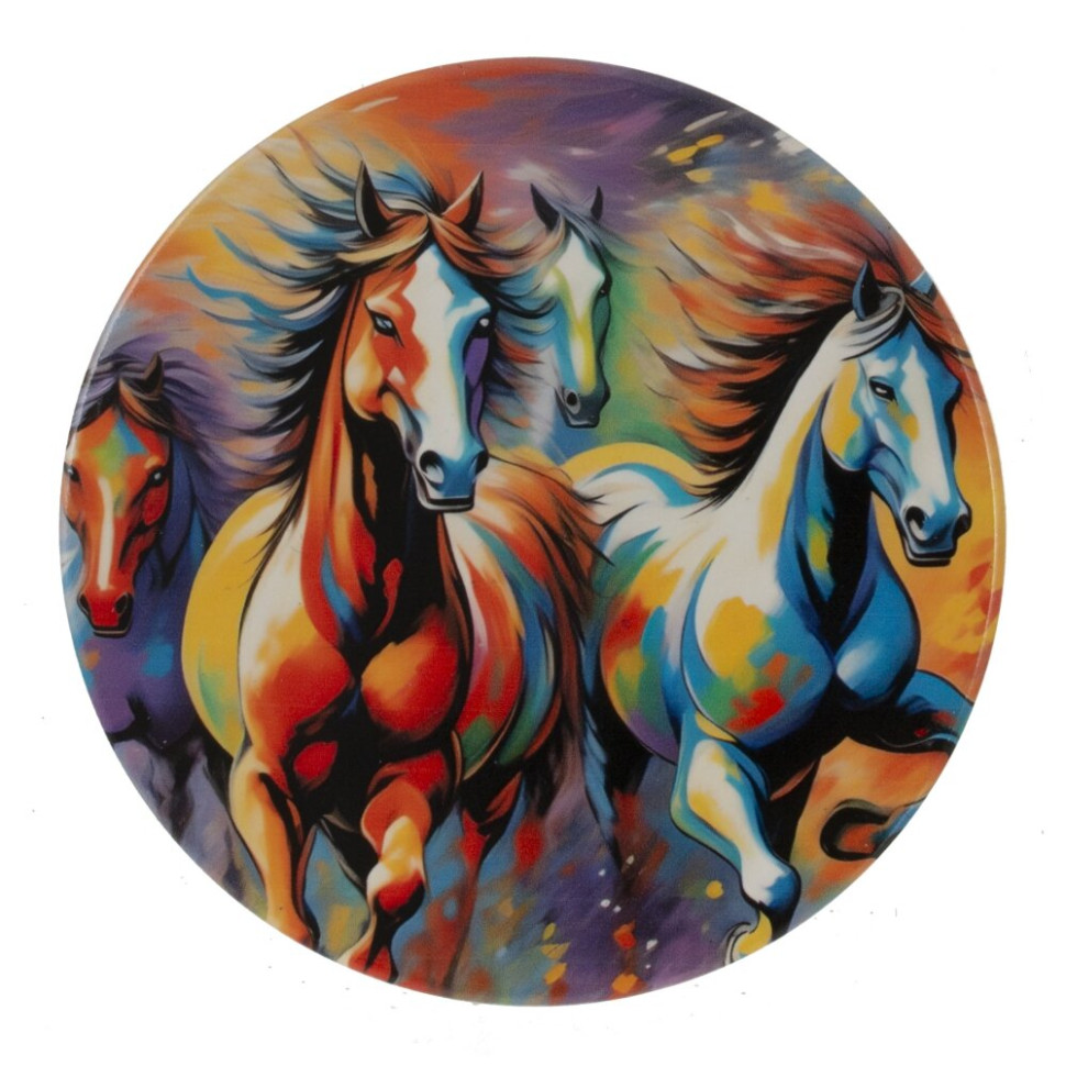 Декоративная подставка под горячее "Лошадь", D 10 см, L10 W10 H0,5 см, 4в.