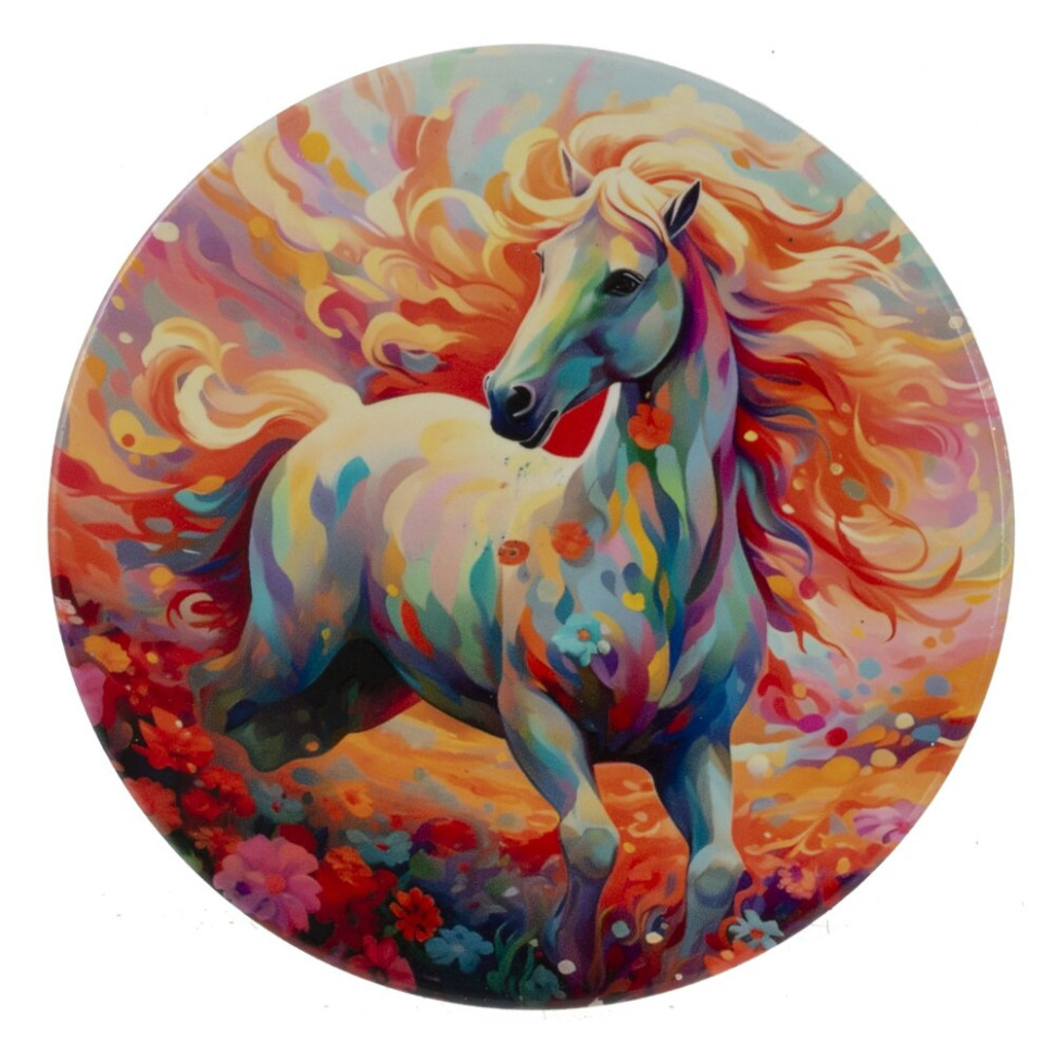 Декоративная подставка под горячее "Лошадь", D 10 см, L10 W10 H0,5 см, 4в.