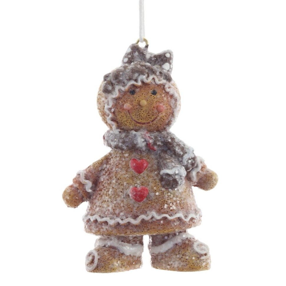 Фигурка декоративная подвесная "Пряничный человечек", L4,5 W3,5 H8 см, 2в.