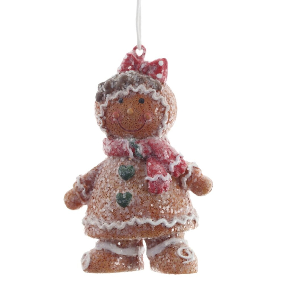 Фигурка декоративная подвесная "Пряничный человечек", L4,5 W3,5 H8 см, 2в.