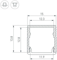 Профиль для светодиодной ленты SL-MINI 049020 Arlight Профиль для светодиодной ленты SL-MINI 049020 Arlight