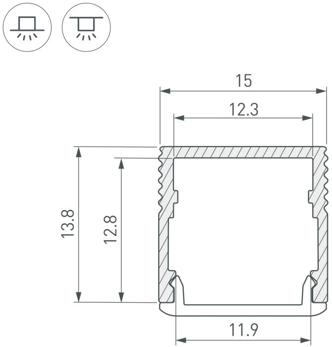 Профиль для светодиодной ленты SL-MINI 049020 Arlight