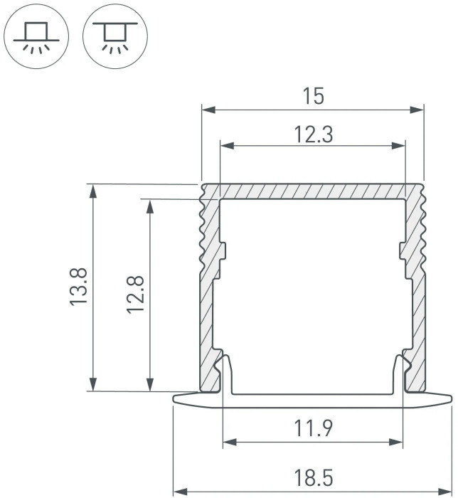 Профиль для светодиодной ленты SL-MINI 049020 Arlight