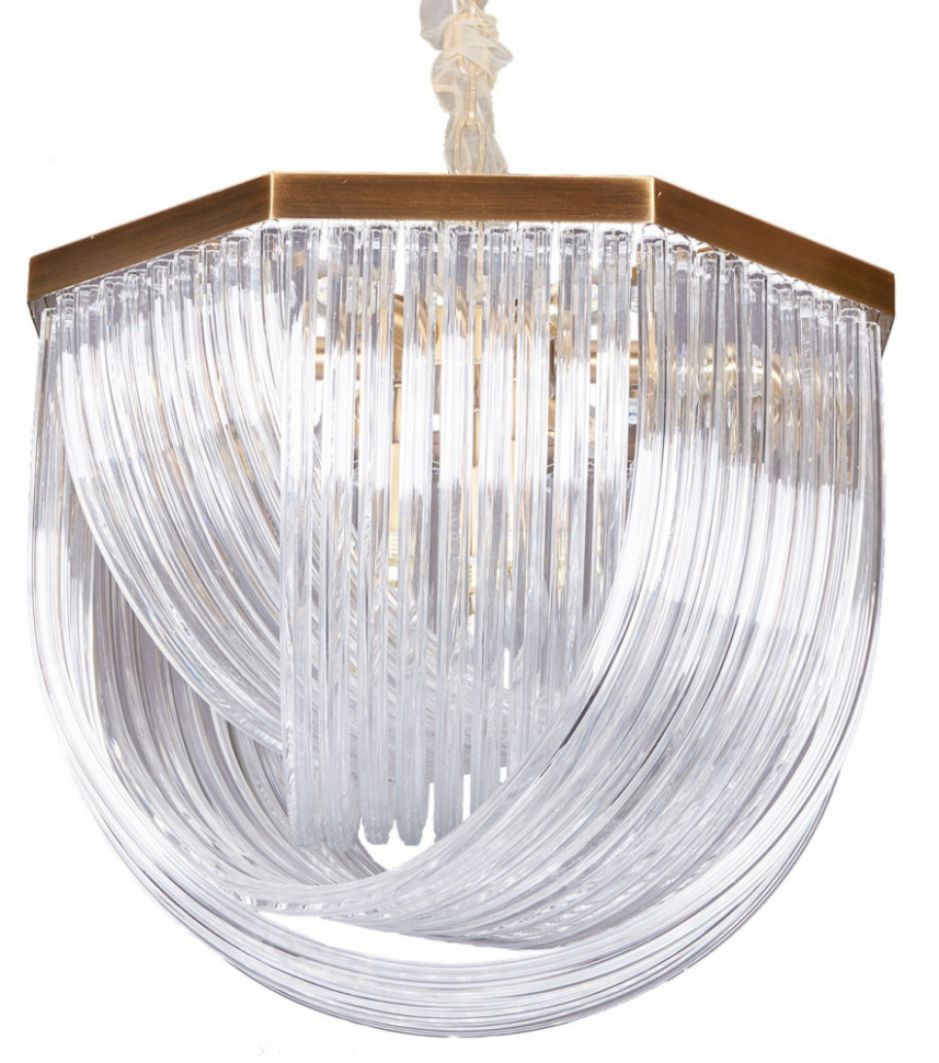 Подвесная люстра Murano Glass A001-554 L9 brass/clear DeLight Collection