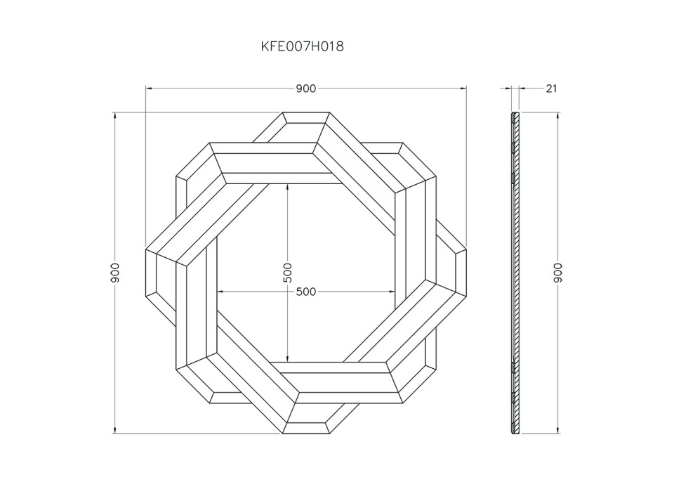 Зеркало декоративное черно-золотое
