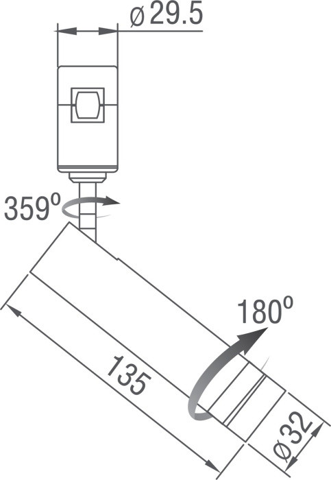 Трековый светильник Hubble DL20232M5W1 Black Donolux