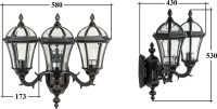 Настенный фонарь уличный ROMA S 95201S 3 15L Bl Oasis Light