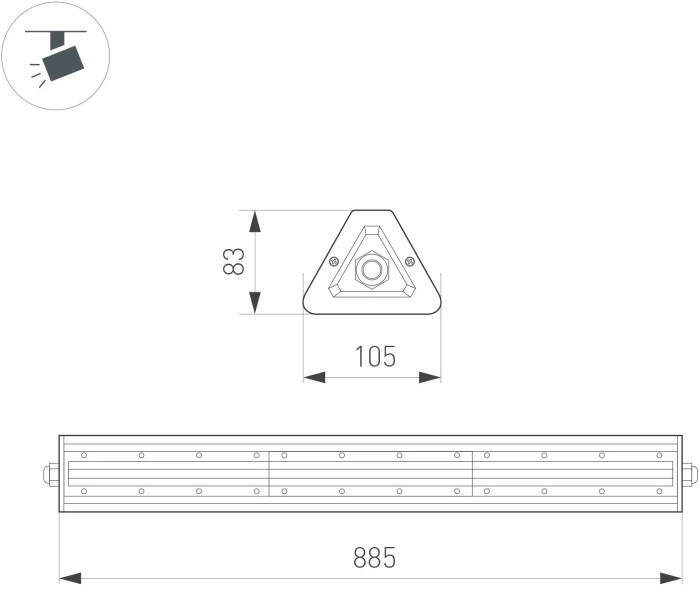 Промышленный потолочный светильник LAGERN 052016 Arlight