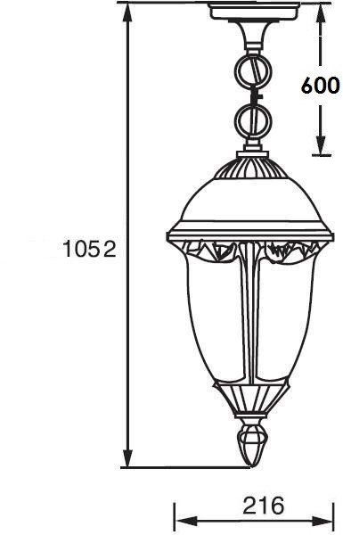 Уличный светильник подвесной St.LOUIS L 89105L Gb мат тр Oasis Light