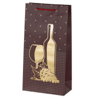 Пакет подарочный для бутылок (бумага 210г/м2, блок микс 12шт), L18 W9 H35 см, 4в.