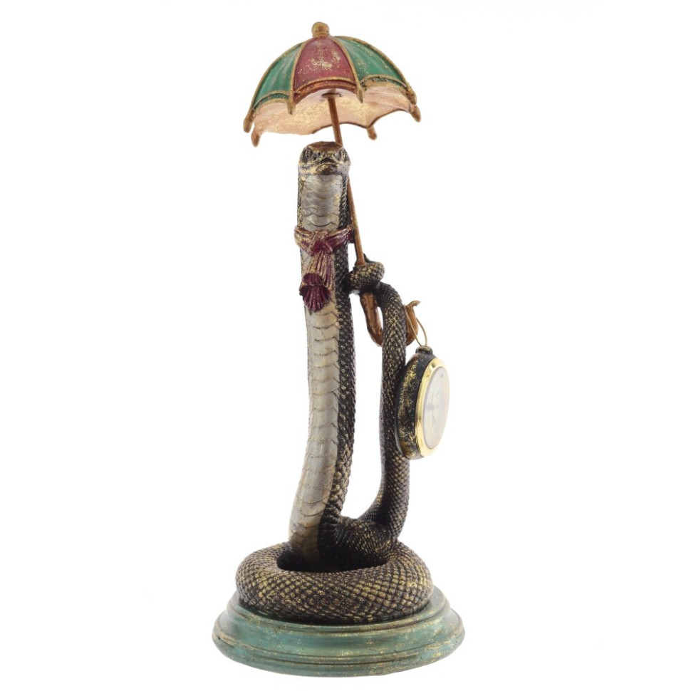 Фигурка декоративная с часами"Змея" (1хLR44 н/п), L15 W15 H38 см