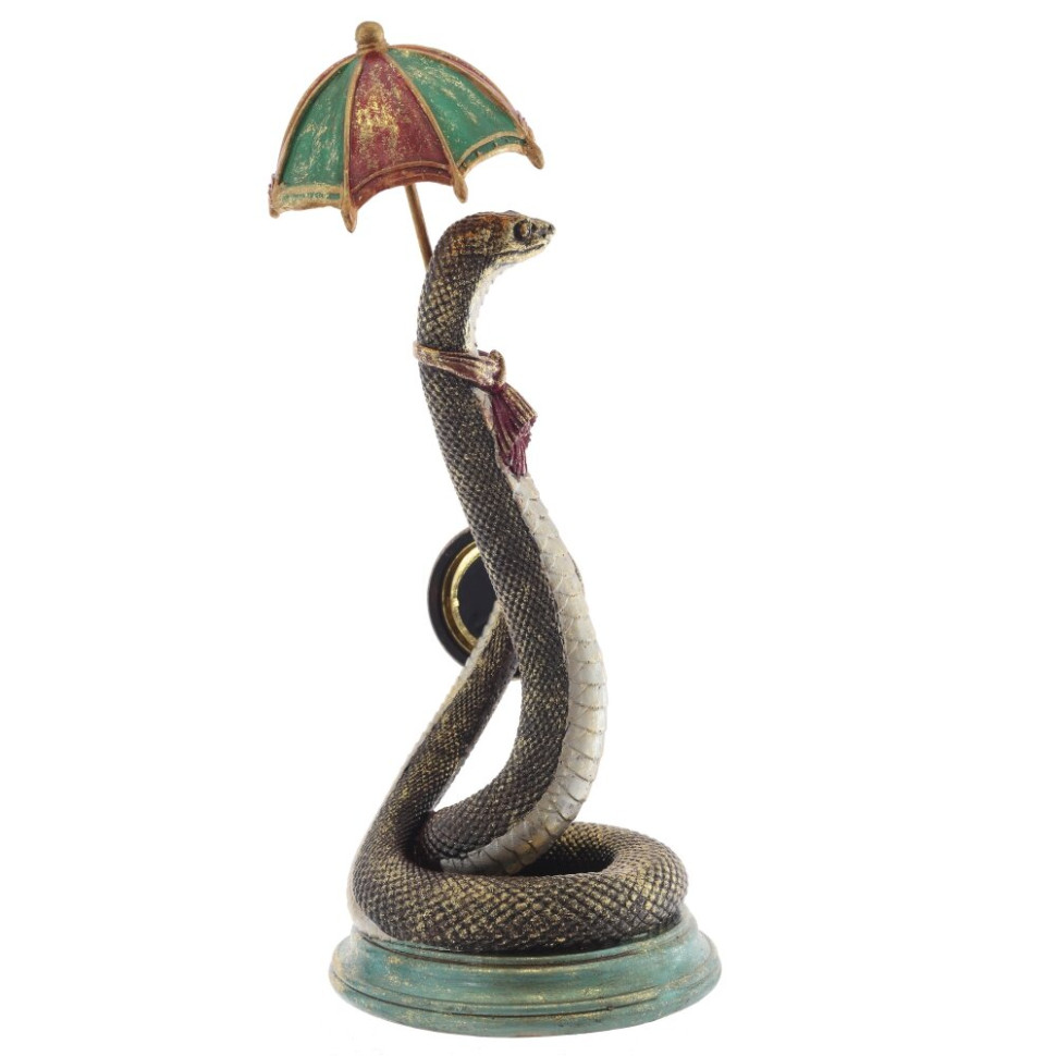 Фигурка декоративная с часами"Змея" (1хLR44 н/п), L15 W15 H38 см