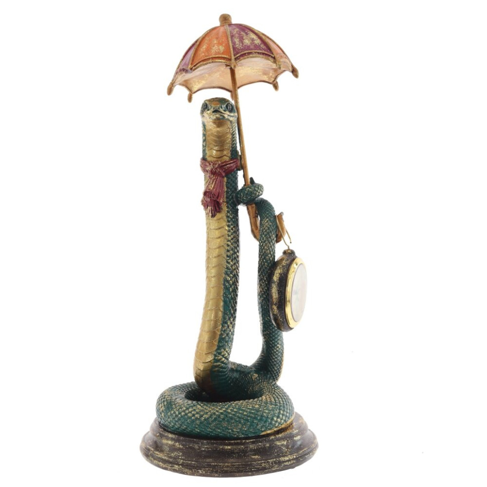 Фигурка декоративная с часами"Змея" (1хLR44 н/п), L15 W15 H38 см