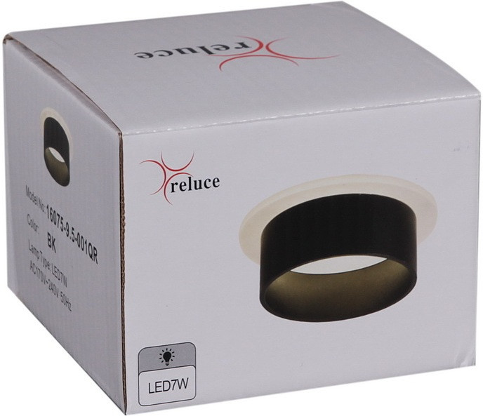 Точечный светильник  16075-9.5-001QR SMD7W BK Reluce