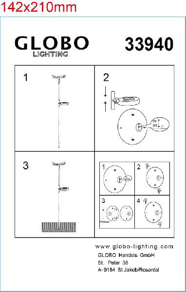 Наземный светильник Solar 33940 Globo