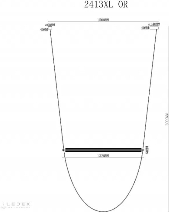 Подвесной светильник Rocks 2413XL OR iLedex